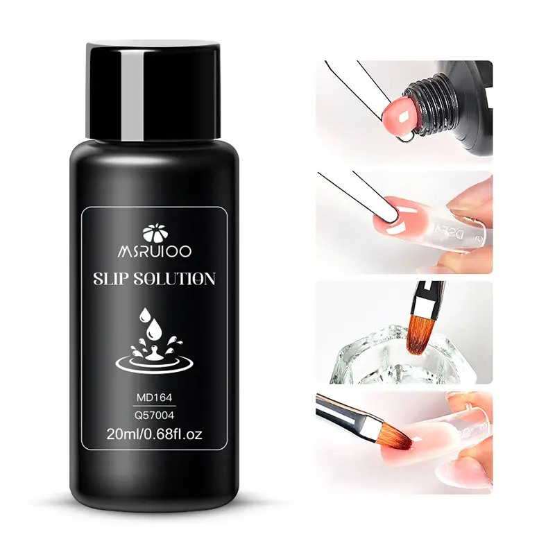MSRUIOO 20ml Slip Solution for Poly Extension Gel, Nail Sculpting Application Aid Builder Gel Acrylic Nail Art DIY, Smooth Anti-stick Liquid for Poly Extension Gel Home Salon Cleaning Liquid Manicure Nail Care