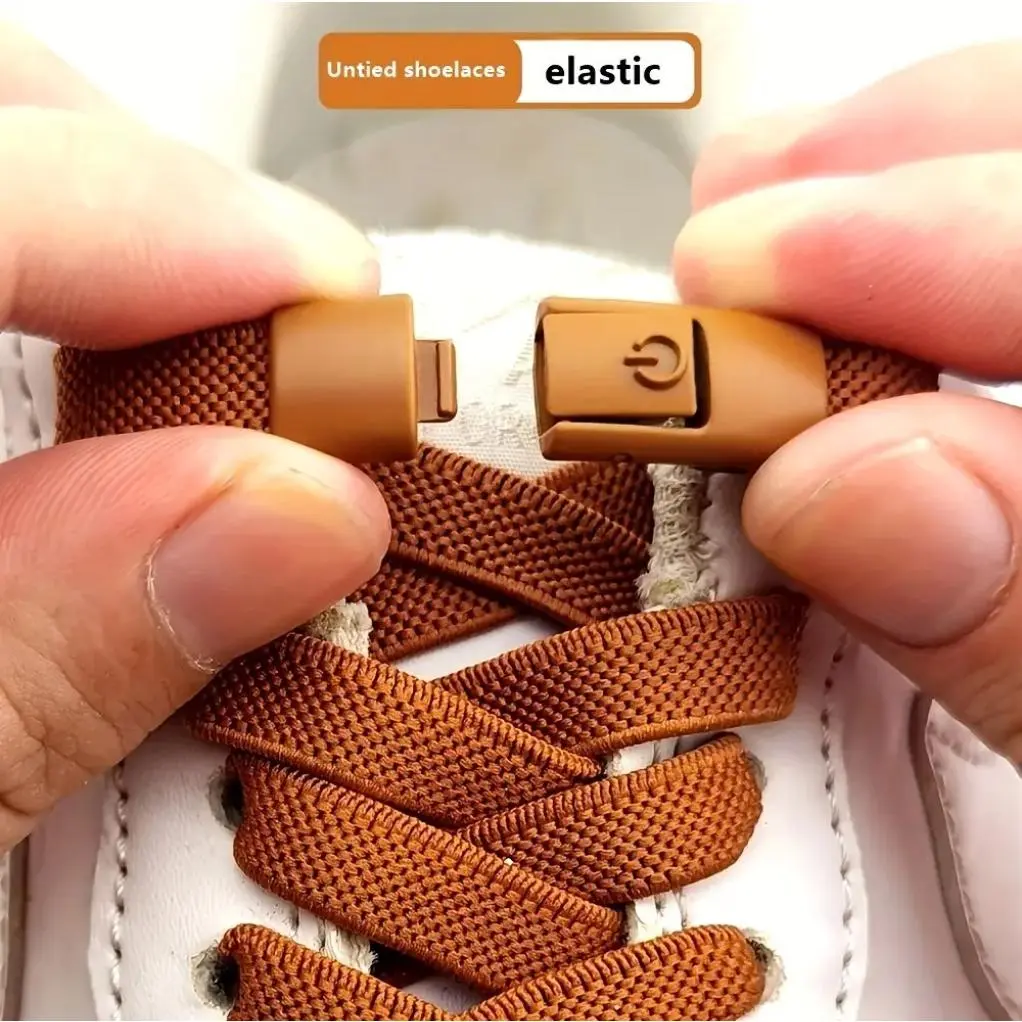 Unisex Adjustable No-Tie Stretchy Cotton Elastic Athleisure Shoelaces Set - 39.4in, Metal Lock Hold, Adjustable Buckle, Lightweight One Size, Compact for Travel, Sports Accessory, Elastic Laces for Sneakers