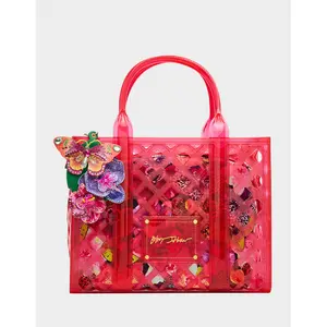 Betsey Johnson JAMMIN CLEAR SATCHEL PINK