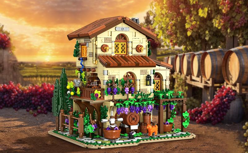 Winery Chateau House Building Set with Lights, Vineyard Castle Construction Model Home Decor, 1826 PCS Vine Estate Autumn Cabin Building Block Kit Gift for Mothers Day Adults Teens Boys Girls,Christmas Gift Winery Chateau House Building Set with Lights, Vineyard Castle Construction Model Home Decor, 1826 PCS Vine Estate Autumn Cabin Building Block Kit Gift for Mothers Day Adults Teens Boys Girls,Christmas Gift
