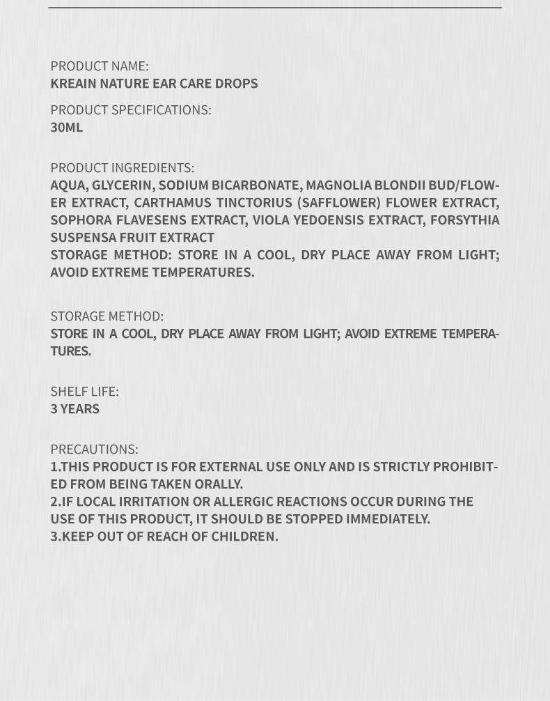 Kreain Nature 6 Meniere's Syndrome Ear Care – Contains Magnolia Biondii Bud & Carthamus Tinctorius Flower Extract to Relieve Tinnitus & Hearing Loss