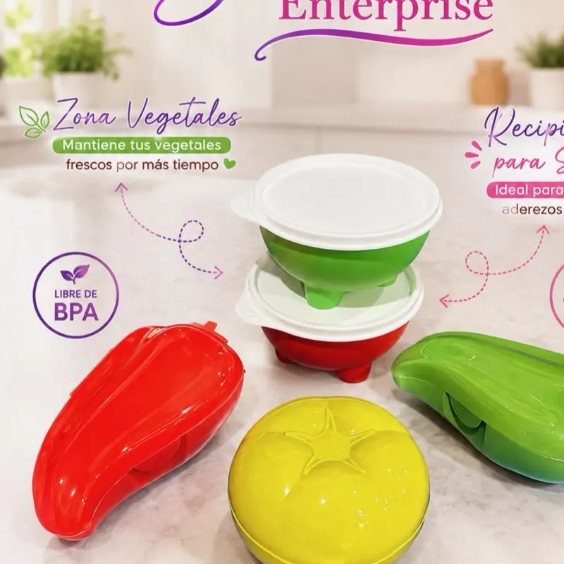 Juego de Verduras Tupperware y juego de salseros con sello hermético