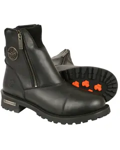 Milwaukee Leather Men's Super Clean Double Sided Zipper Boot Round Toe - Mbm102