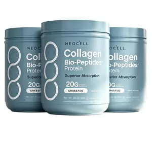 (Flash Sale: 3 Bottles) NeoCell Grass-Fed Collagen Bio-Peptides Powder, 20oz Edible Dietary Supplement with 18 Essential Amino Acids, Protein for Fitness & Wellness