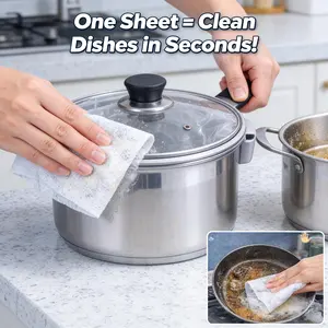 Soap-Infused Disposable Dishcloths, Built-in Detergent, Thick Cleaning Wipes for Kitchen, 60 Sheets