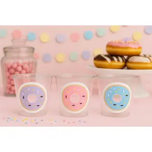 DONUT PARTY CUPS- Donut Birthday Party Donut Grow Up Donut Party Decoration Donut Birthday Decoration Donut First Birthday Donut Baby Shower