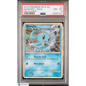 2010 Pokemon Heartgold & Soulsilver Unleashed Manaphy #3 8 Holo