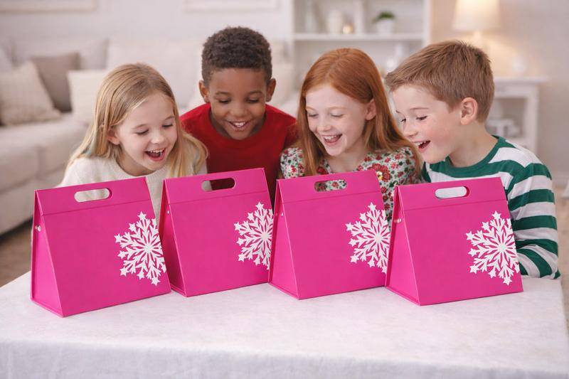 Gift Bags, Valentine's Day Gift Box, Mother's Day Gift Box, Holiday Bags, Tote Gift Bags, Portable、Foldable and Reusable, For Presents, Birthday Box, Gift Packging, Party, Family or Business——Free Scarf