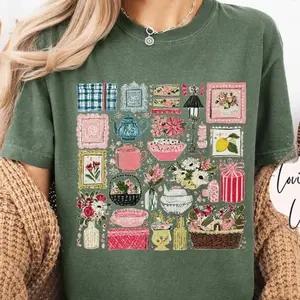 Comfort Colors Born To Thrift Shirt Vintage Cottagecore Graphic Tee Gift For Thrift Lover Shirt Boho Floral Aesthetic Tee Grandmacore Shirt