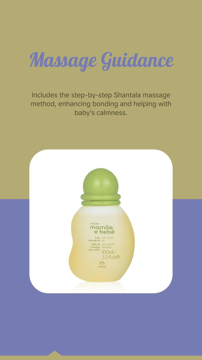 Natura Mamãe e Bebê Baby Massage Oil, Lightweight Vegan Formula, Hydrates & Softens Baby's Sensitive Skin, 3.3 fl oz Natura Mamãe e Bebê Baby Massage Oil, Lightweight Vegan Formula, Hydrates & Softens Baby's Sensitive Skin, 3.3 fl oz