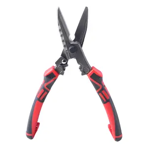 NORIX Heavy Duty 8.5'' Industrial Scissors Sharp CR-V Steel Blades for Sheet Metal Wires Rubber Hose Plastic IronSheet Metal Shears Wires Ergonomic Handle Safety Lock Multipurpose Tool cutting fabric cut
