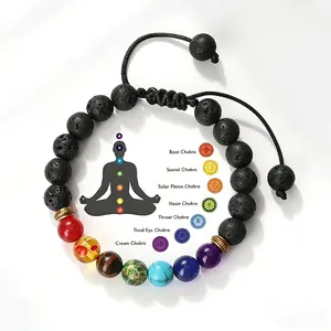 7 Chakra Energy Bracelet – Ideal Gift for Men or Women | Balances Chakras, Eases Tension & Encourages Spiritual Wellness | Trendy Protective Accessory
