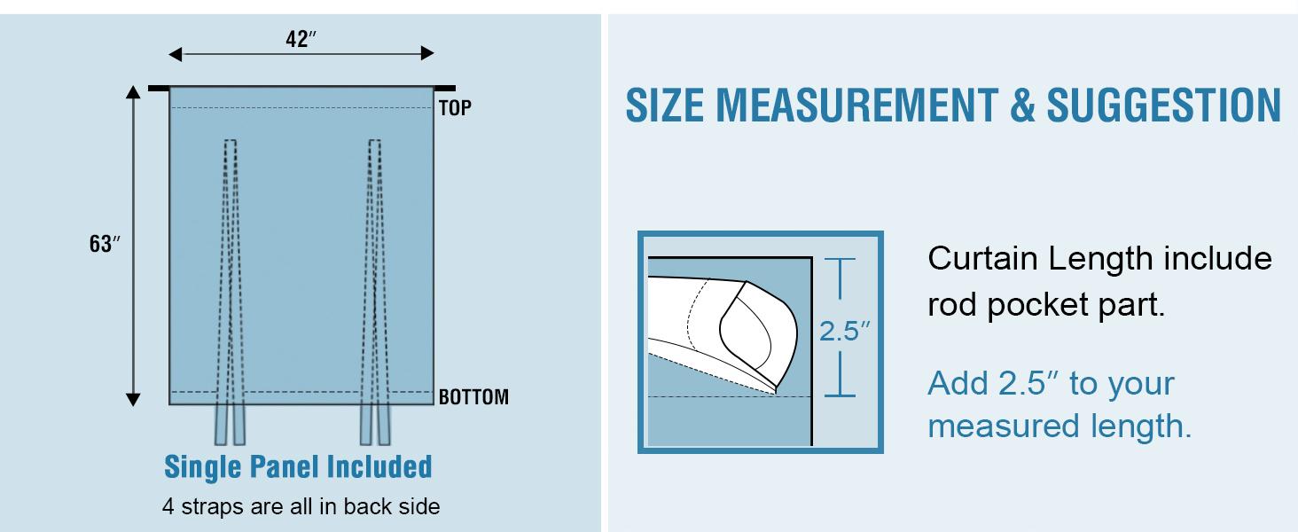 H.VERSAILTEX 100% Blackout Tie Up Curtains for Bedroom Thermal Insulated Kitchen Curtains Rod Pocket Blackout Curtains for Small Window / Bathroom with Black Liner