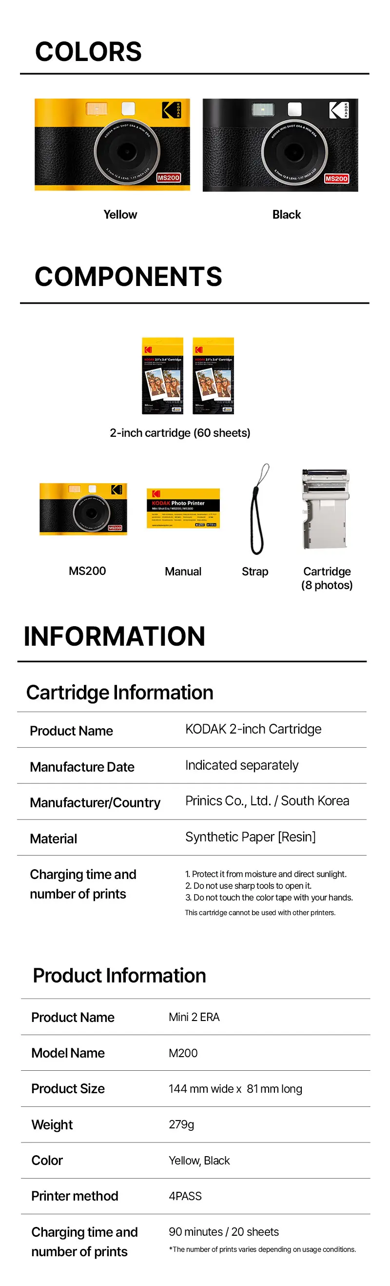 Product Introduction of KODAK Mini Shot 2 ERA 4PASS Portable Photo Printer, 2.1x3.4 inches, 68 Sheets Bundle 29