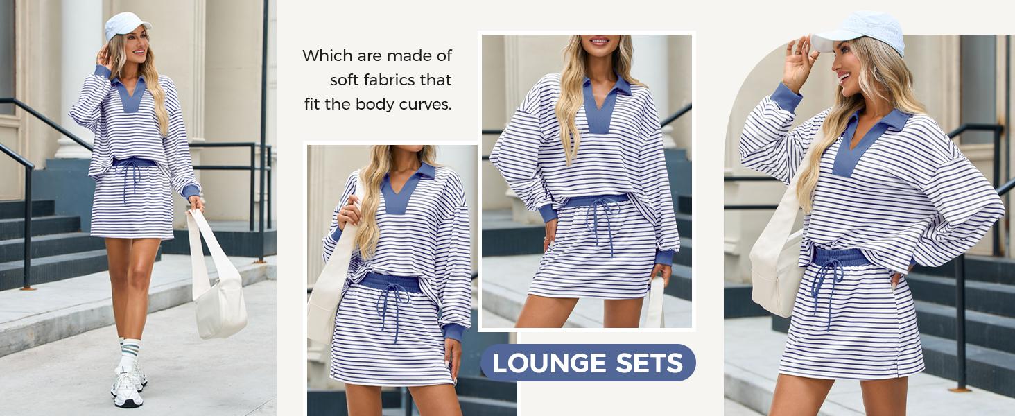Fisoew Striped 2 Piece Outfits Casual Sweatshirt Skirt Set Long Sleeve Skort Workout Set Matching Lounge Sets Women's Matching Sets Women #Springtok #TikTokShopHolidayHaul #TikTokShopJumpstartSale Fabrics Elastic two piece set Elegance Shorts Fisoew Striped 2 Piece Outfits Casual Sweatshirt Skirt Set Long Sleeve Skort Workout Set Matching Lounge Sets Women's Matching Sets Women #Springtok #TikTokShopHolidayHaul #TikTokShopJumpstartSale Fabrics Elastic two piece set Elegance Shorts