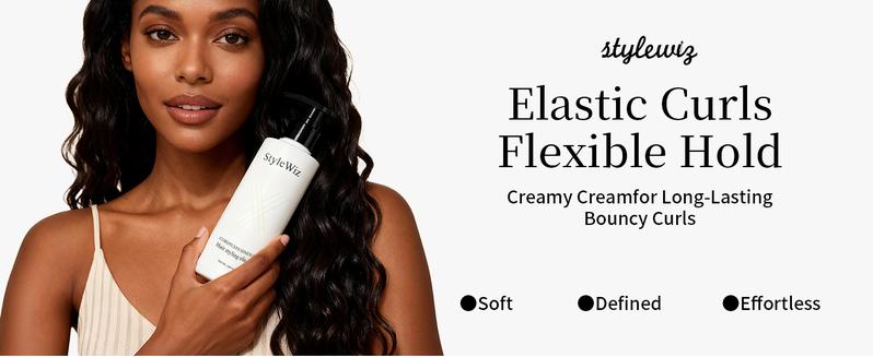 StyleWiz Curl Defining Cream for Curly and Wavy Hair Moisturizing Cream Gel Texture for Permed or Textured Styles Boosts Elasticity Long-Lasting Hold Shine and Volume 280 mL/9.5 Fl. Oz