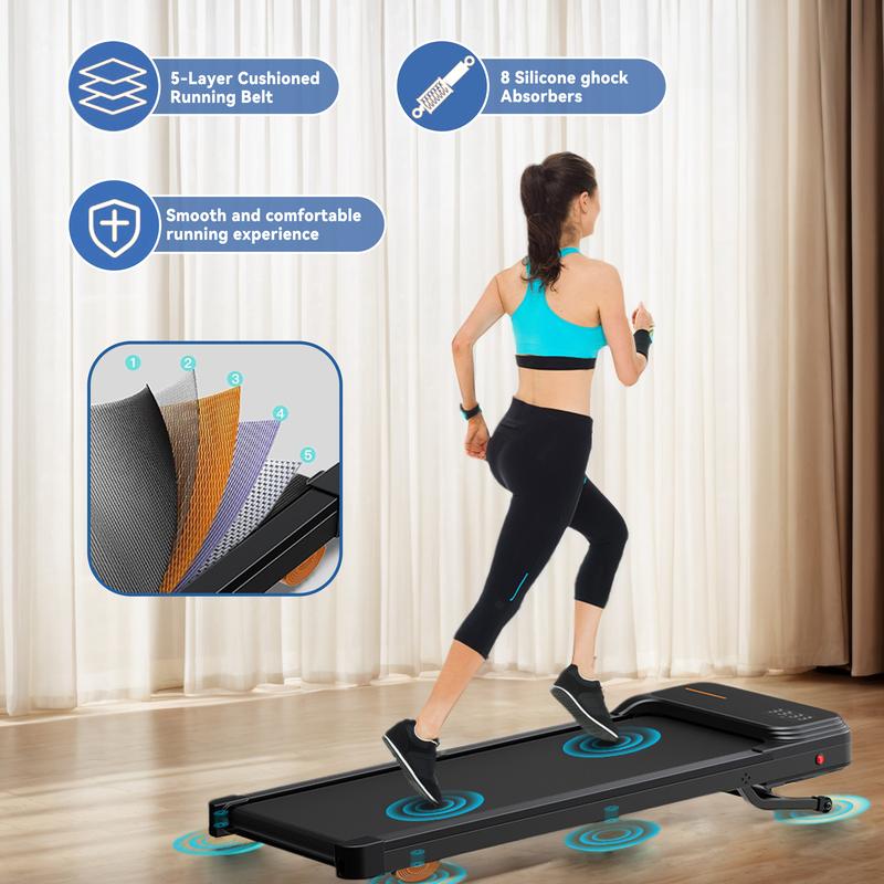[WELLFIT]2025 Smart Walking Pad Treadmill with 9% Automatic Incline, LED Display, 300 lbs Capacity, 40 dB Quiet Walking Jogging Mat