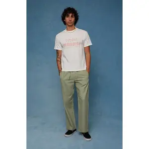 Pacsun Men's Olive Straight Leg Linen Pants