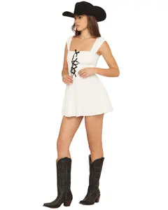 Show Me Your Mumu Women's Mabel Bow Smocked Sleeveless Mini Dress - Mm5-6073