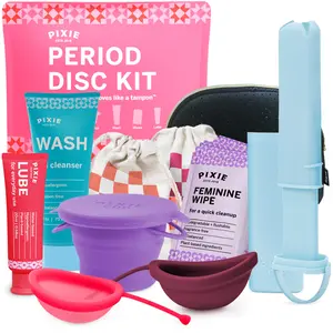 Pixie Menstrual Disc Kit for Feminine Care - Pixie Discs are Designed to Remove Like Tampons - 100% Medical-Grade Silicone - Best Period Disc Starter Kit - Proven to Become A Successful Disc User