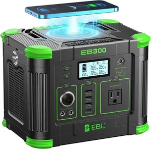 EBL Portable Power Station Power tool 300, 110V/330W Pure Sine Wave Solar Generator (Solar Panel Not Included) Power tool sets - Surge 600W Backup Lithium Batteries AC Outlet for Blackout Outdoors Camping Hunting Travel
