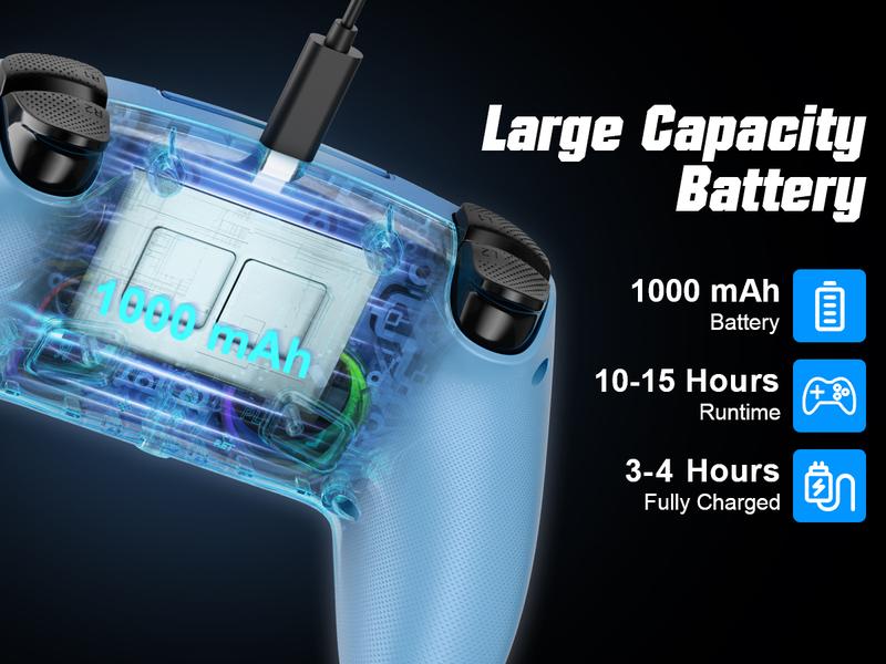 Drift Calibration Video Below Christmas Variety Pack Wireless Gaming Controller Pro for PS5 with LED RGB Light– Compatible with Playstation 5,Dual Vibration, Motion Sensing, Programmable Buttons & 1000mAh Fast-Charging Battery,TikTokShopStockUp