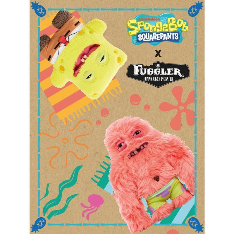 Original Fuggler SpongeBob & Patrick Official Collab Plush - Toothy Ugly-Cute Tooth Monster Stuffed Doll