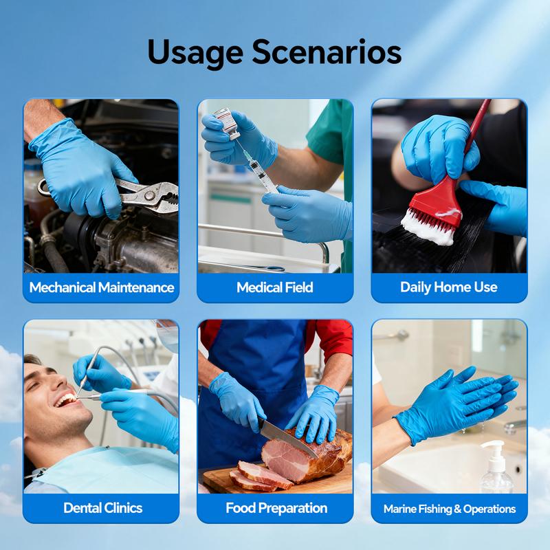 500pcs Heavy-Duty Blue Nitrile Gloves , Extra Thick 8 Mil, Oil Resistant, Powder-Free, for Industrial, Salon, Laboratory, Kitchen, Cleaning - Bulk Value Pack (S/M/L/XL), Salon Supplies, Professional Workwear, Reinforced Protection, Home Cooks 500pcs Heavy-Duty Blue Nitrile Gloves , Extra Thick 8 Mil, Oil Resistant, Powder-Free, for Industrial, Salon, Laboratory, Kitchen, Cleaning - Bulk Value Pack (S/M/L/XL), Salon Supplies, Professional Workwear, Reinforced Protection, Home Cooks