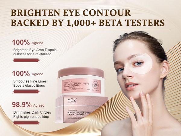 YCZ Dual-Extraction Caffeine Firming Eye Mask 60 Pieces | Target Puffiness, Dark Circles & Fine Lines for Smoother, Brighter Under-Eye Skin