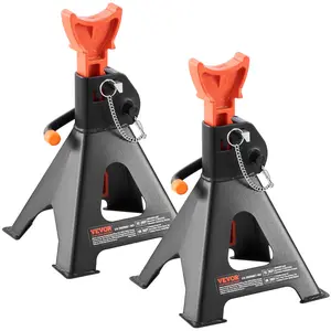 VEVOR Jack Stands, 3 Ton (6,000 lbs) Capacity Car Jack Stands Double Locking, 10.8-16.3 inch Adjustable Height, for lifting SUV, Pickup Truck, Car and UTV/ATV, Red, 1 Pair  Super Brand Day