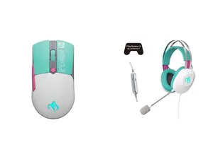 ASUS TUF Gaming Mini Wireless Mouse Hatsune Miku Edition ASUS TUF GAMING H1 GEN II HATSUNE MIKU EDITION, Wired Gaming Headset with 40 mm ASUS Essence Drivers, Virtual 7.1 surround sound, TeamSpeak-certified Microphone, Lightweight 297-gram