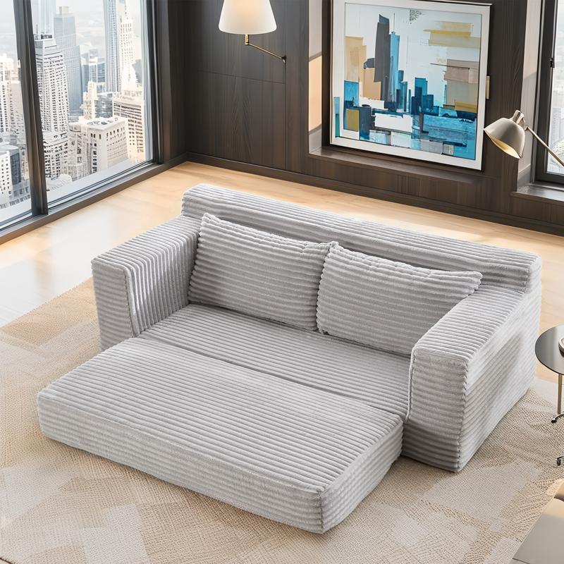 Boneless Cloud Sofa: 2-in-1 Convertible Loveseat with Memory Foam, Corduroy Couch in a Box, No Assembly Small Sofa for Living Room & Apartments