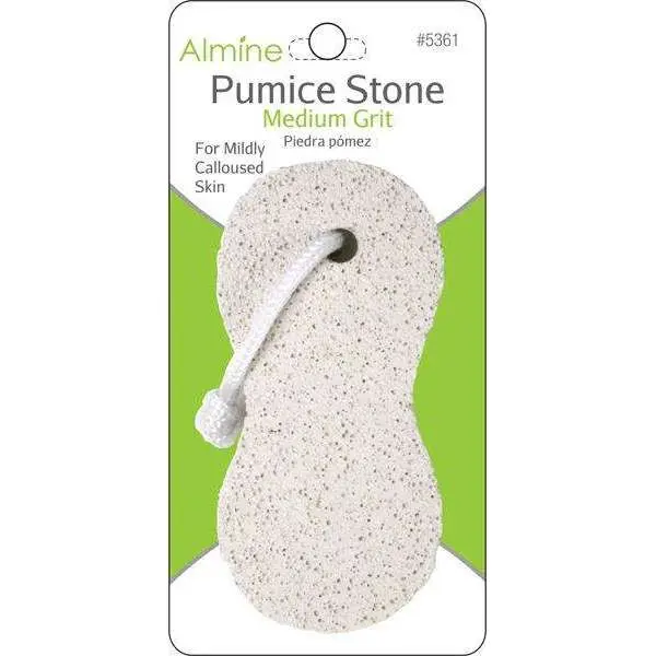 12 Pack Pure Pumice Stone Callus Remover - Peanut-Shaped Standard Grit Scrubber with Loop Handle for Light Calloused Skin, Nail Care, Corn Removal, Almine, Storage - Washable & Reusable Manicure Tool