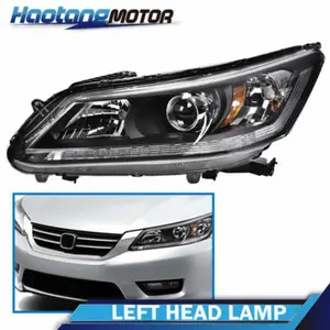 CROSSDESIGN DRIVER SIDE LEFT HALOGEN HEADLIGHT LAMP FIT FOR 2013-2015 HONDA ACCORD SEDAN
