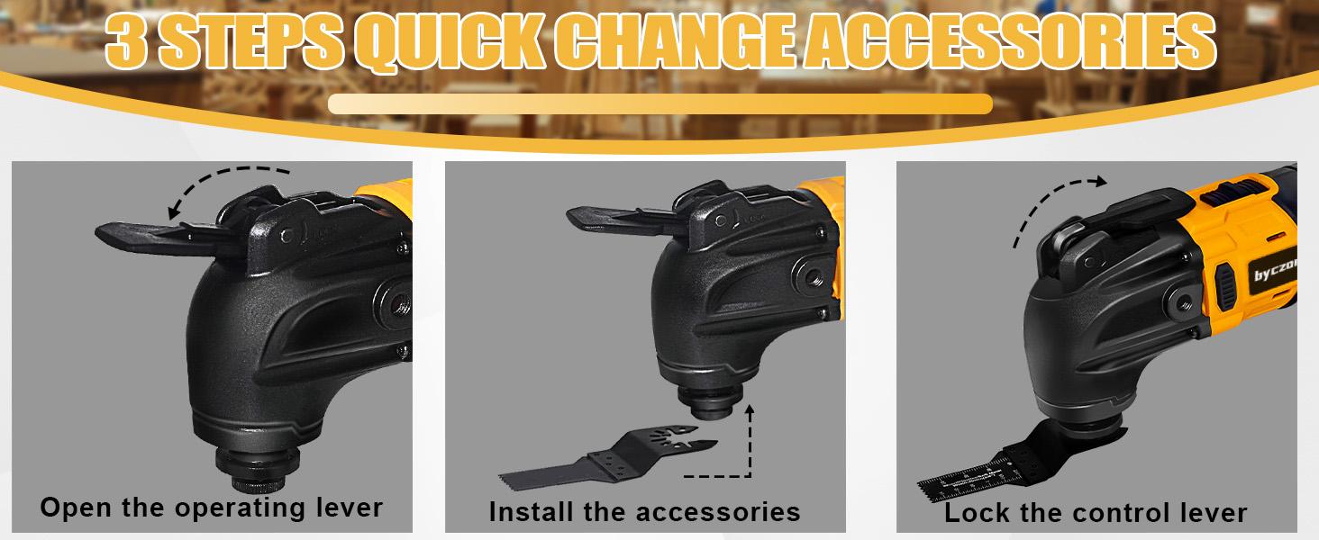 Oscillating Multi Tools for Dewalt 20V Battery, Multi-Use Cutting and Sanding Tool, 4°Oscillation Angle, 6 Variable Speeds, Quick-fit Blade Design with 22pcs Accessories for Cutting, Sanding, Scraping