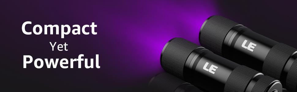 Lighting EVER Black Light Flashlight, Small UV Lights 395nm, Portable Ultraviolet Light Detector for Invisible Ink Pens, Dog Cat Pet Urine Stain, AAA Batteries Included