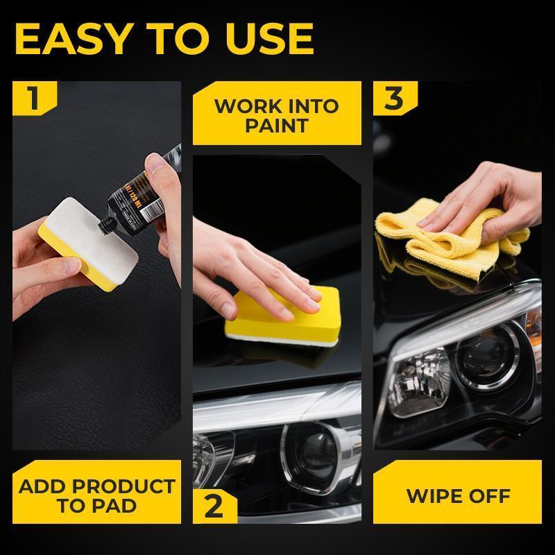 NUAN- Car Scratch Repair Paste Kit: a Scratch Remover Wax for Car Paint That Helps Reduce the Look of Light Scratches and Scuffs. Includes Sponge & Wipe.