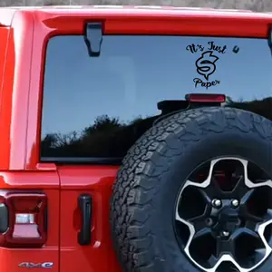 “It’s Just Paper” Vinyl Decal 5inch - Weatherproof UV-Resistant Easy Peel & Stick for Vehicles Gear Lockers & More - Premium Indoor/Outdoor Vinyl Stylish Car Merch Truck Accessories Stickers
