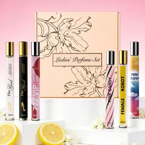 6PACK/7.1oz Women's Travel Perfume Discovery Set | Lavender Pear Cream, Coffee Almond Floral, Cocoa Tonka, Fruity Citrus, Blackberry Marshmallow & Mango Sandalwood | Portable Mini Fragrance Collection, Everyday Elegance, Versatile Scent Assortment