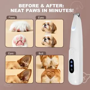 Quiet Pet Hair Trimmer with LED Light for Paws Eyes Ears & Rump | Cordless USB Rechargeable Dog Grooming Kit for Small Dogs & Cats | Low Noise Anxiety-Free Nail & Fur Shaver | Professional At-Home Grooming Tools to Stop Expensive Vet Visits