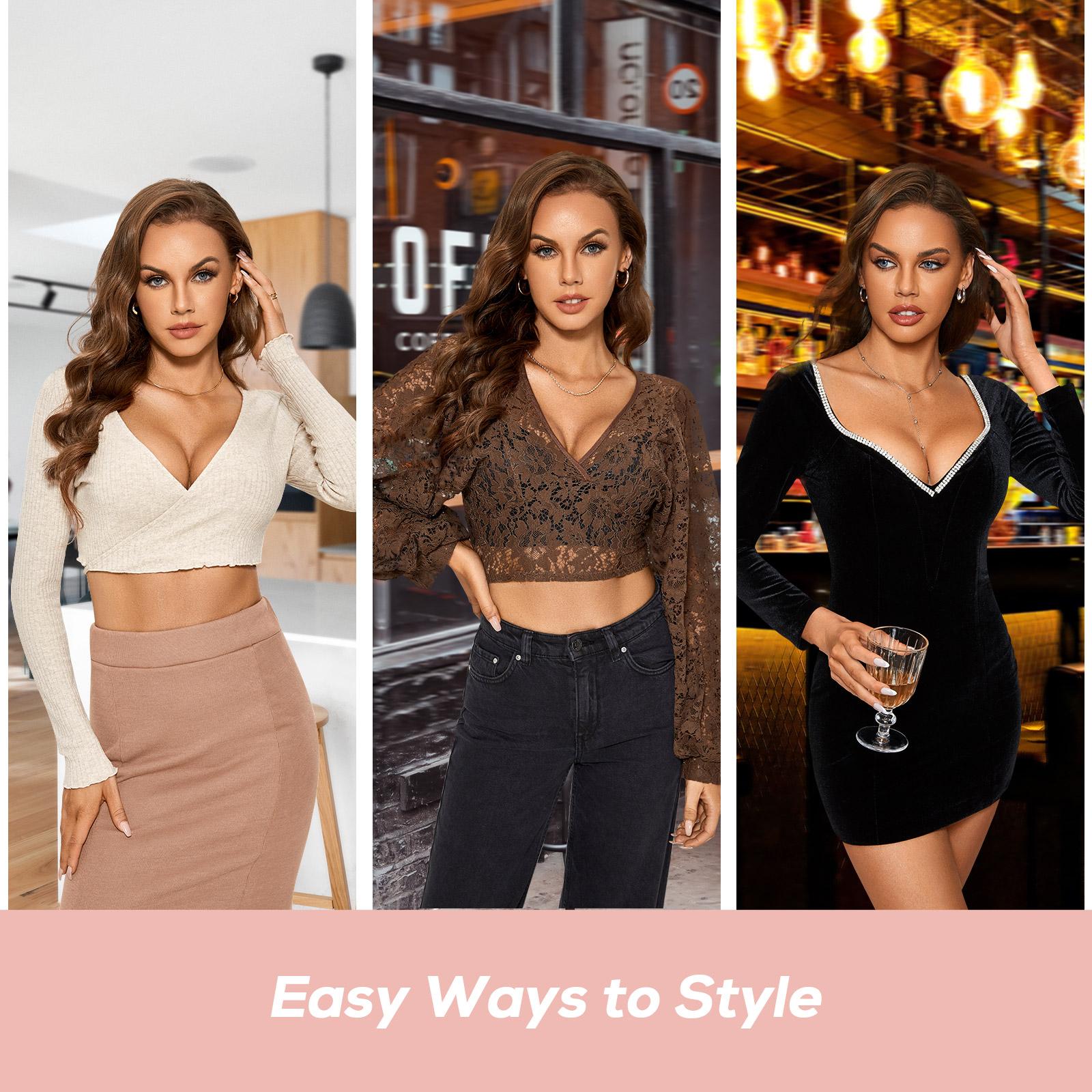 Women's Push Up Wireless Bra Padded T Shirt Bras No Underwire Plunge Bralette SpringStatements