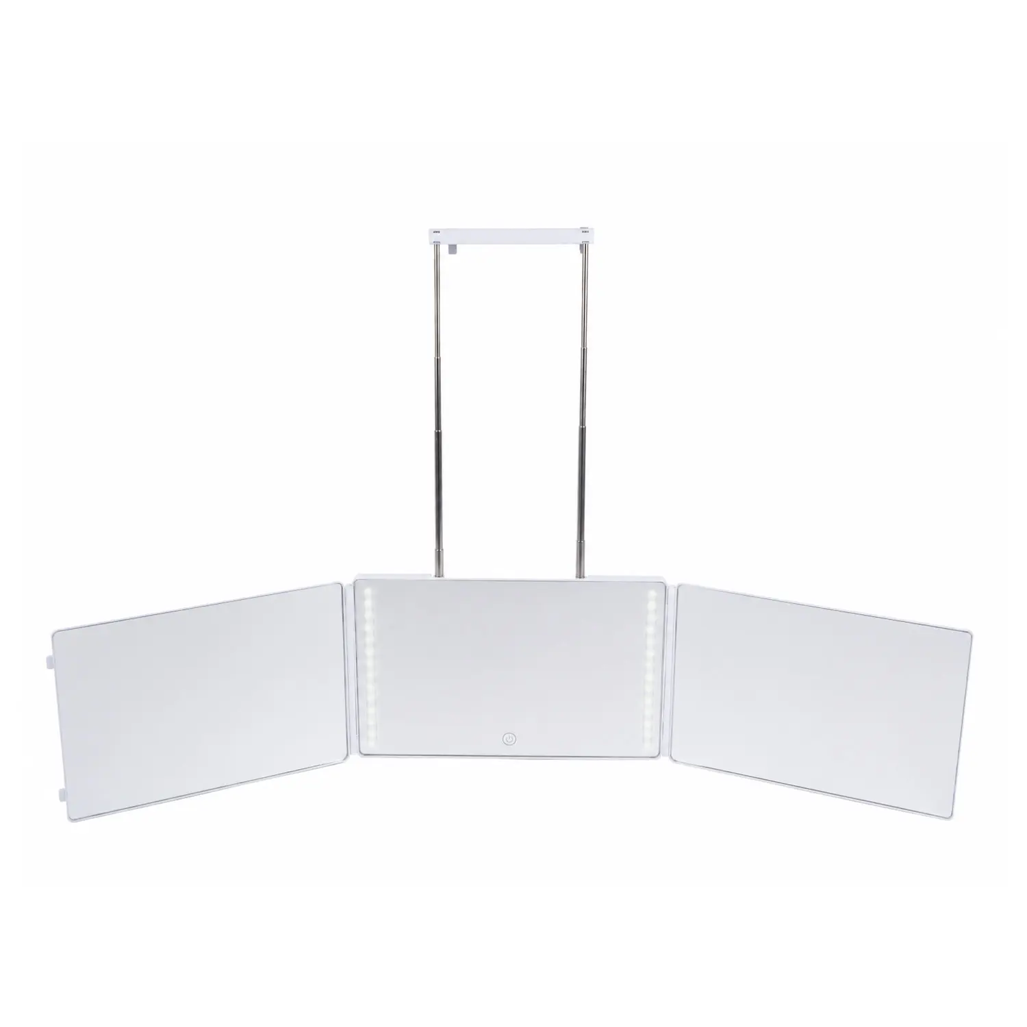 GOO GOO Trifold LED Mirror with 1500mAh Rechargeable Battery, ABS & HD Glass, Touch Dimmable Light, White Trifold Folding Design Vanity Mirror for Hair Styling, Hair Coloring, Makeup & Daily Beauty  summer hairstyles #tiktokshopbacktoschool #sohochic