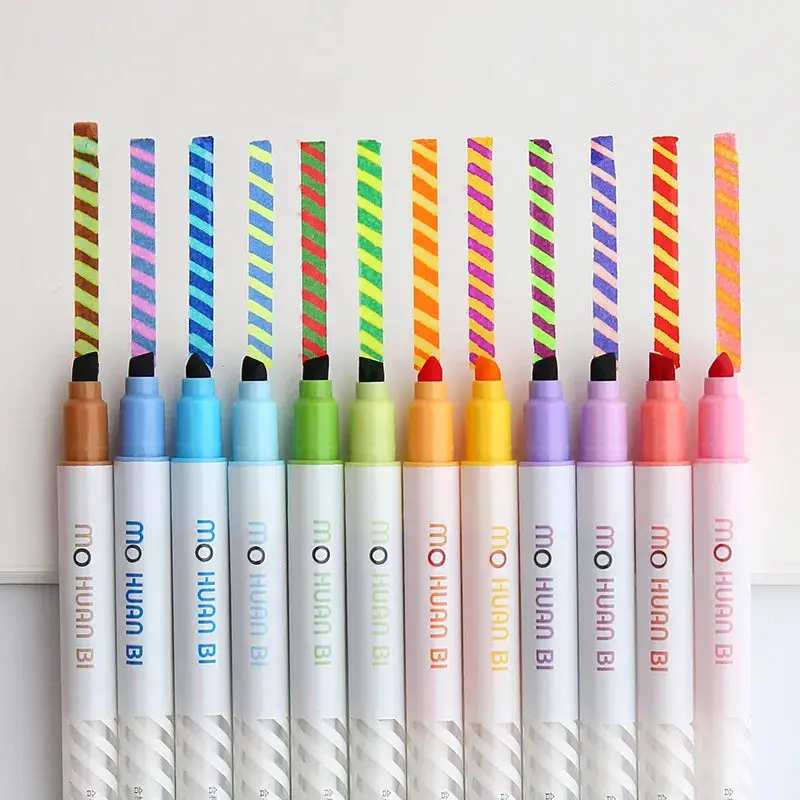 12PCS Magic Color Changing Pens – Highlighter & Marker Set