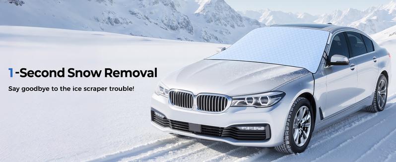 Black Friday Deal-FLORICH Car Windshield Cover Snow & Sun Protector - Foldable Anti-Frost & UV Guard with Side Mirror Covers for Quick Setup Universal Fit for Car Truck SUV Van MPV windshield cover car cover for snow sunshade anti-snow