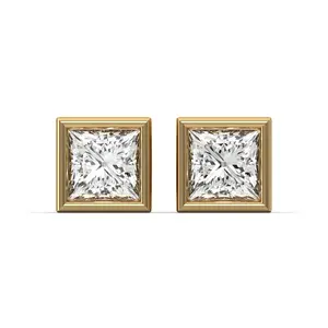 Men's Jewelry - VVS Lab Diamond Princess Cut Stud Earrings For Men | 14K Gold