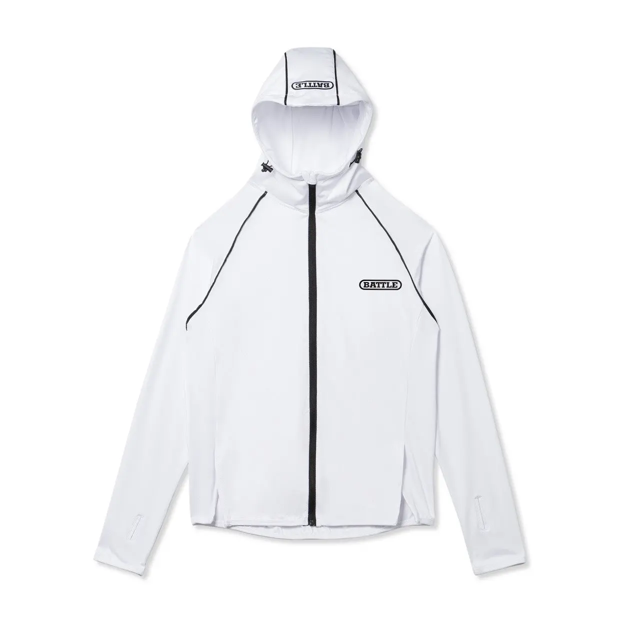 Men's Light Action High Neck Drawstring Sports Jacket - Outdoor Workout Outerwear, Active Athletic Top