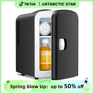 【TikTokShopSpringGlowUp】Antarctic Star Compact Refrigerator, Portable Mini Fridge, 4L Capacity/6 Cans,12oz, Portable Small Refrigerator for Cosmetics, Skin Care and Food , Ideal for Bedroom, Car, Office & Dorm,100% Freon-Free & Eco Friendly