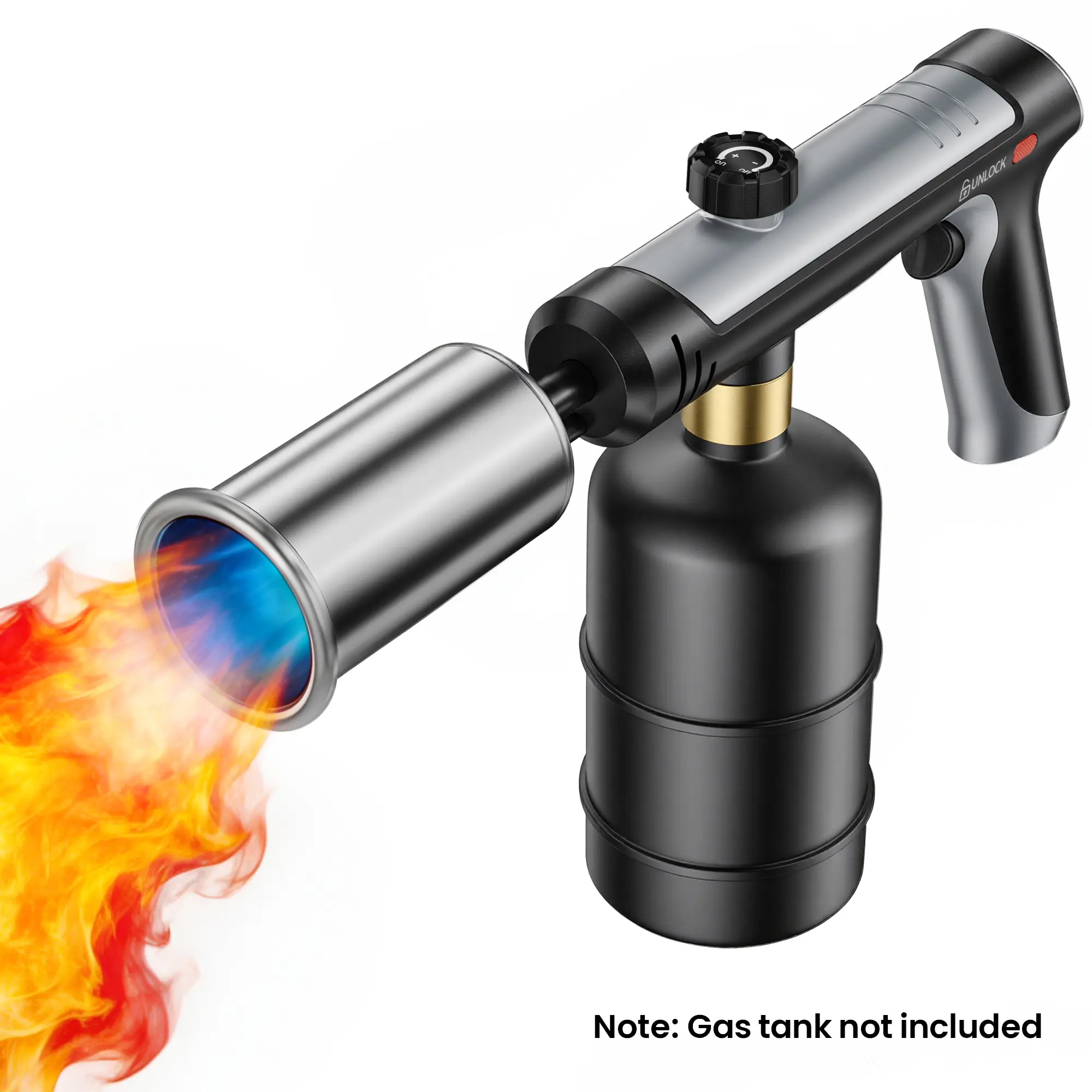 SUNCOZE Propane Torch (Tank Not Included) with One-Touch Max Fire and Safety Lock, Kitchen Torch for searing Steak, Adjustable Flame Gas Torch, Campfire, Craft Ideas, BBQ, Weed Killer,back to school,back to school haul