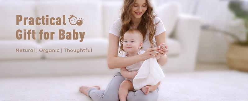 Yoofoss Muslin Burp Cloths for Baby 10 Pack 100% Cotton Baby Washcloths for Boys Girls Large 20''X10'' Super Soft and Absorbent White