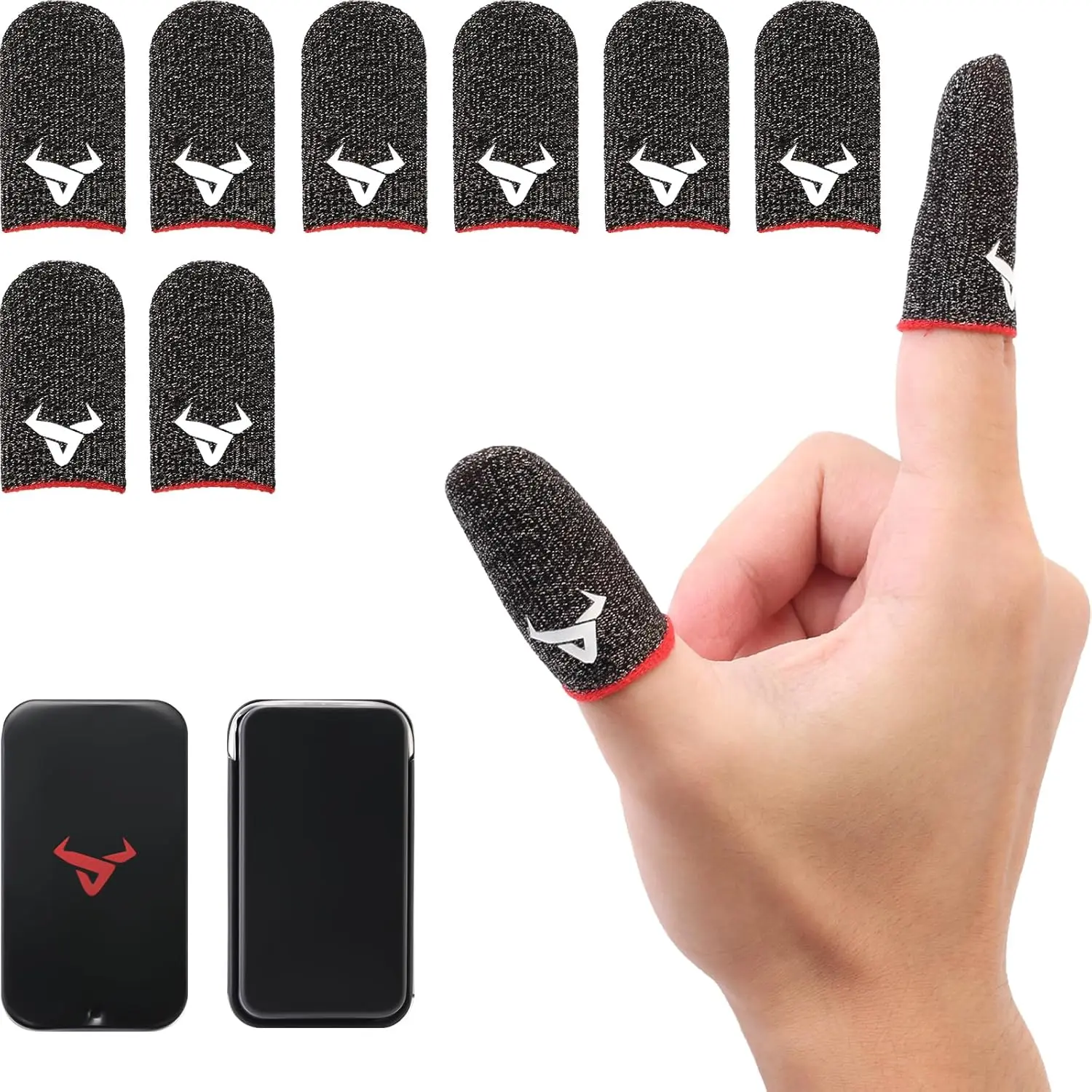 Finger Sleeves for Gaming,Thumb Sleeves for Mobile Gaming,Anti ,Ultra Thin,0.3mm  Fiber,Suitable for  Gamers,Gaming Finger Gloves for PUBG COD Dedales Gamer,Covers ( fiber(8 PCS))